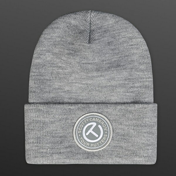 スコッティキャメロン サークル T パッチ ニットキャップ ヘザー グレー / ホワイト フリーサイズ Scotty Cameron ビーニー Circle T SC060010