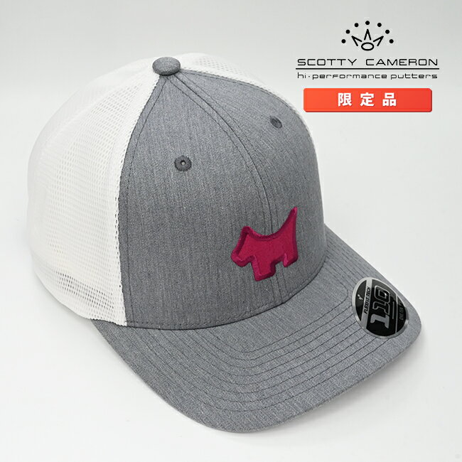 スコッティキャメロン ツートーン スコッティドッグ スナップバック メッシュ キャップ グレー/ホワイ..