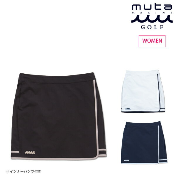 muta MARINE GOLF　ムータマリンゴルフ　レディース　パイピングラップスカート【全3色】 インナーパンツ付き MMBC-200832　春夏 CACB_01