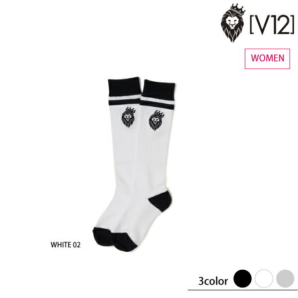 V12　ヴィートゥエルヴ　レディース　STD HI SOCKS WHITE　【ホワイト】V122120-AC01-02 CACB_01