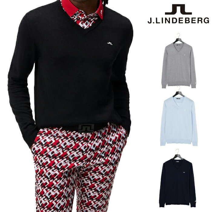 【20%OFF SALE】J.LINDEBERG ジェイリンドバーグ メンズ Vネックメリノウールセーター 071-19911 秋冬2023