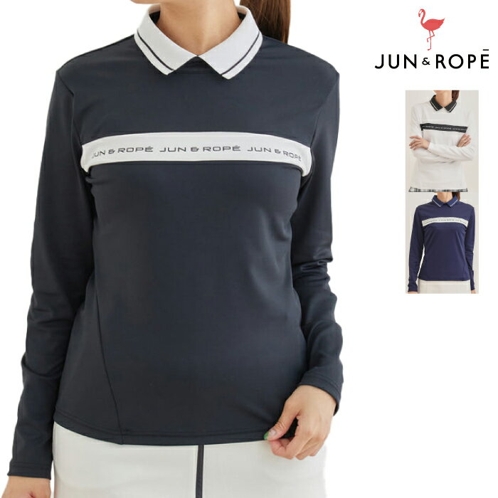 【50%OFF SALE BLACK FRIDAY】JUN&ROPE’ ジュンアンドロペ レディース 編み立てRIB衿使い長袖プルオー..