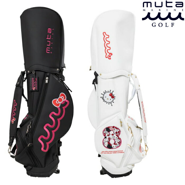 muta MARINE GOLF ムータマリンゴルフ メンズ レディース HELLO KITTY meets muta CONTINUA エシカルレザー キャディバッグ 全2色 MGAD-749078 秋冬 2023