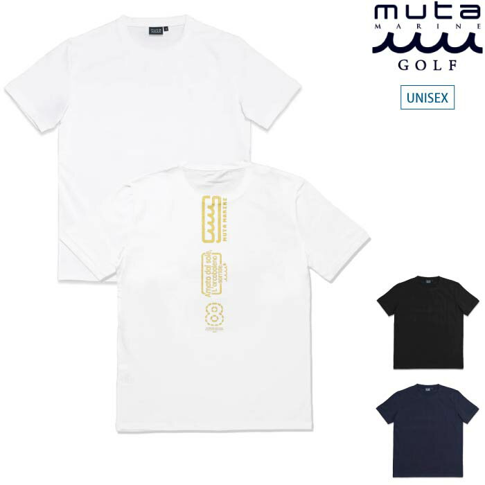 muta MARINE GOLF ムータマリンゴルフ メンズ レディース バーチカルロゴ Tシャツ(B) 全3色 ストレッチ MMAX-434348 CACD_01