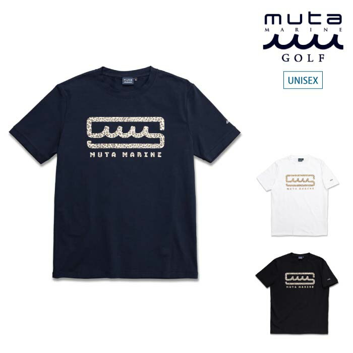 muta MARINE GOLF ムータマリンゴルフ メンズ レディース ゴルフウェア レオパードボックスロゴ Tシャツ 全3色 MMAX-434378 CACD_01