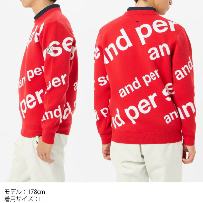 【30%OFF SALE】and per se アンパスィ メンズ ゴルフウェア ソリストヒートクルーネックセーター 吸湿発熱 手洗い可 AMF2324B1 CACE_02