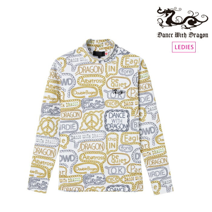 Dance With Dragon ダンスウィズドラゴン ゴルフウェア レディース チェーンプリントジャージモック ストレッチ D2-160123 秋冬 2024