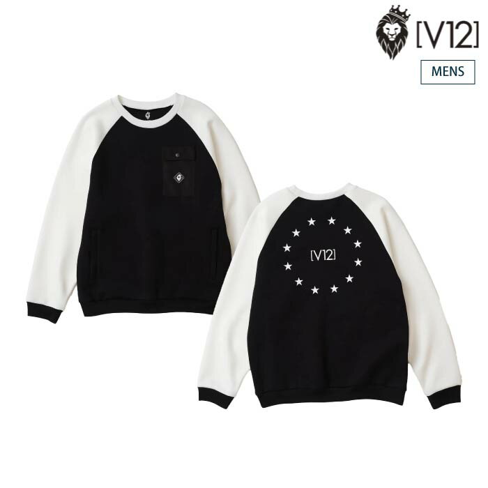 V12 ヴィトゥエルブ メンズ ゴルフウェア SNAP CREW スウェット ストレッチ V122420-SW18 秋冬 2024