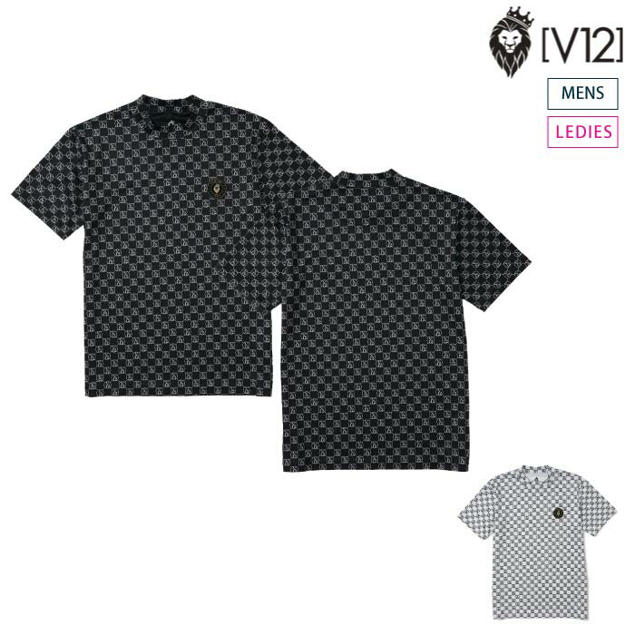 V12 ヴィトゥエルブ ゴルフモックネック 半袖シャツ ゴルフウェア メンズ レディース MONOGRAM MOCK セットアップ対応 V122410-MK10...