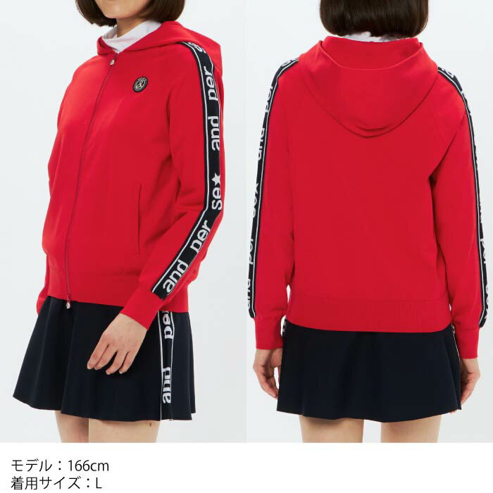 and per se アンパスィ ゴルフウェア レディース アクティブニットフーディーブルゾン マルチストレッチ 軽量 洗濯機OK aff2905a1 秋冬 2025