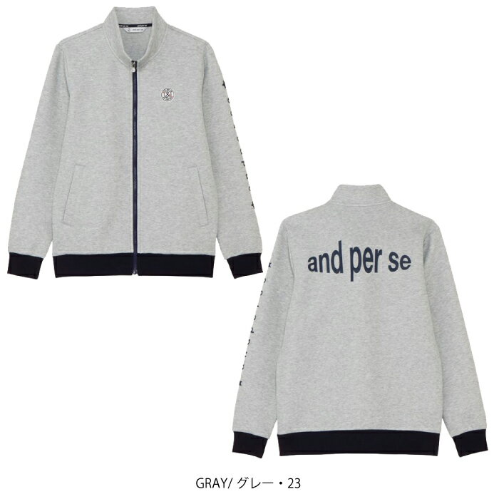 and per se アンパスィ ゴルフウェア メンズ ショットスムーザースウェットブルゾン マルチストレッチ UV amf6905j1 秋冬 2025