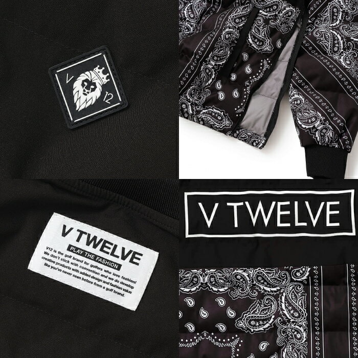 V12 ヴィトゥエルブ ゴルフウェア メンズ PAD BAN SNEAD スニードジャック ブルゾン プルオーバー ジャケット 撥水 防風 ストレッチ 保温 v122520-jk03 秋冬 2025