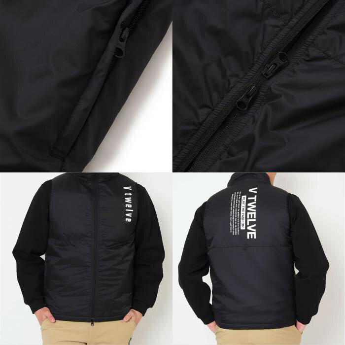 V12 ヴィトゥエルブ ゴルフウェア メンズ FLUFFY VEST 中綿ベスト 軽量 撥水 防風 保温 v122520-jk07 秋冬 2025