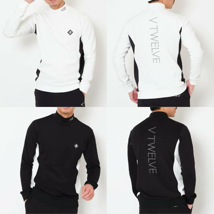 V12 ヴィトゥエルブ ゴルフウェア メンズ DOT RIB L/S MOCK モックネック 長袖シャツ ストレッチ v122520-mk03 秋冬 2025