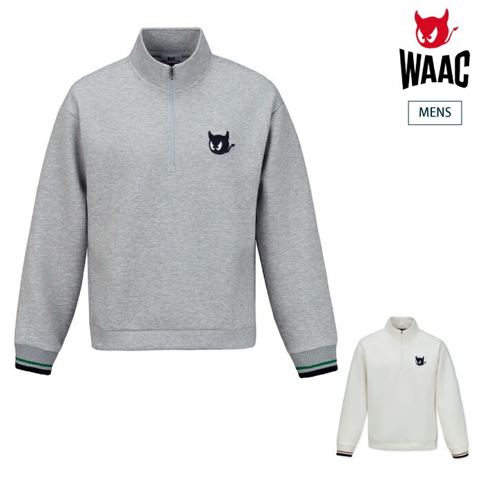 WAAC ワック ゴルフウェア メンズ MEN ダンボールニットスポーティーハーフジップ 長袖 プルオーバー かぶり ストレッチ性 手洗い可能 072254030 秋冬 2025