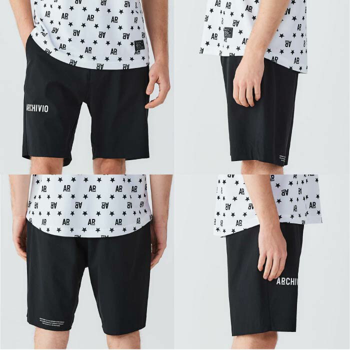 【30%OFF SALE】archivio アルチビオ ゴルフウェア メンズ ロゴプリントショートパンツ 伸縮性 a467406 春夏 2025