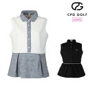 CPG GOLF シーピージーゴルフ ゴルフウェア レディース ノースリーブポロ HYBRID FLAIRED POLO 1107-25136 春夏 2025