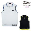 【20%OFF SALE】Dance With Dragon ダンスウィズドラゴン ゴルフウェア レディース ポップコーンノースリーブポロ ストレッチ 吸水速乾...
