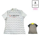 LANVIN SPORT ランバン スポール ゴルフウェア レディース モノグラム柄プリントモックネック半袖シャツ SUNSCREEN ストレッチ UVカット 吸汗 遮熱 クーリング VG5SHS42L 春夏 2025