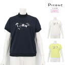 【30%OFF SALE】PICONE CLUB ピッコーネクラブ ゴルフウェア レディース 半袖シャツ スパンコール刺繍ハイネックプルオーバー 伸縮性 c45...