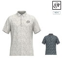 ZOY ゾーイ ゴルフウェア メンズ MENS ステンシルリーフプリント ASKIN鹿の子 半袖シャツ 吸水速乾 UVカット 接触冷感 抗菌防臭 071452011 春夏 2025(4)