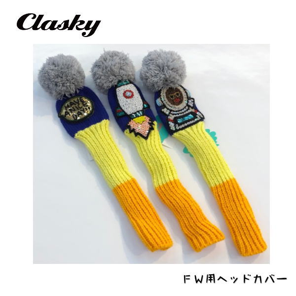 CLASKY クラスキー　【ユニセックス】ヘッドカバー　手作り　ニット素材　ビーズ　スパンコール 可愛い