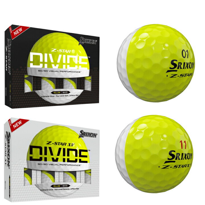 2023 スリクソン Z STAR シリーズ (Z-STAR / Z-STAR XV) DIVIDE ゴルフボール 1ダース(12球入り) US仕様 SRIXON ディバイド