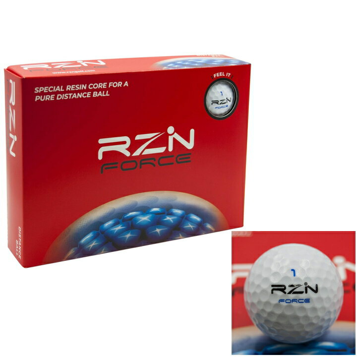 【フジコ限定6/1はP最大5倍と最大2000円OFFクーポン】【送料無料】RZN Golf RZN FORCE ゴルフボール 3ピース 1ダース 12球入り 赤箱 US仕様 レジン フォース【メール便不可】【あす楽対応】