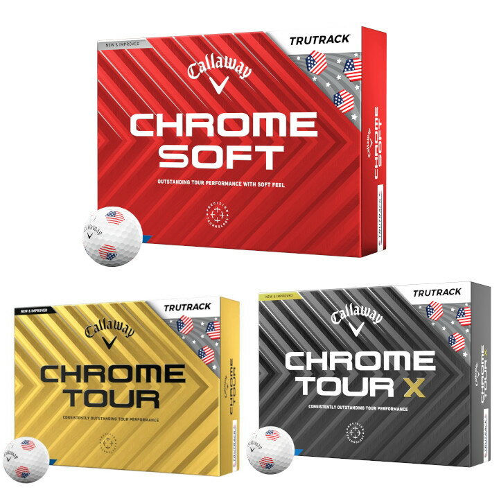 【送料無料】【訳あり】2024 キャロウェイ クロム トゥルートラック USA（SOFT/TOUR/TOOUR X）1ダース(12球入り) ゴルフボール US仕様