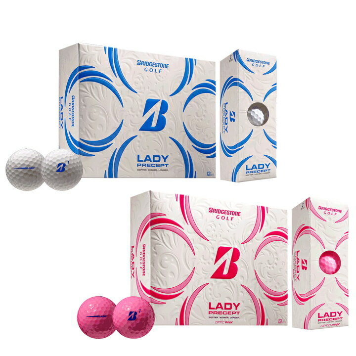 【送料無料】レディース ブリヂストン Lady Precept レディ プリセプト ゴルフボール 1ダース (12球入り) US仕様 ( ホワイト / ピンク ) BRIDGESTON【あす楽対応】