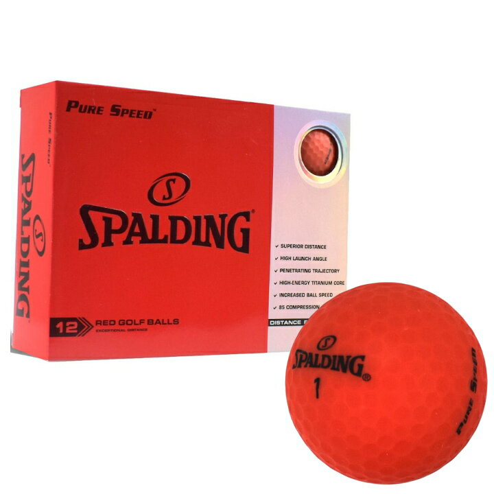 SPALDING - 【送料無料】スポルディング PURE SPEED ピュアスピード ゴルフボール マット仕上げ レッド 1ダース (12球入り) US仕様 SPALDING【あす楽対応】