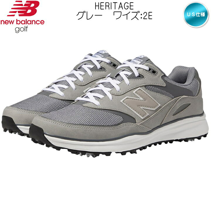 【送料無料】ニューバランス HERITAGE 【2E】 グレー ソフトスパイク ゴルフシューズ MG100GR US仕様 New Balance ヘリテージ【あす楽対応】