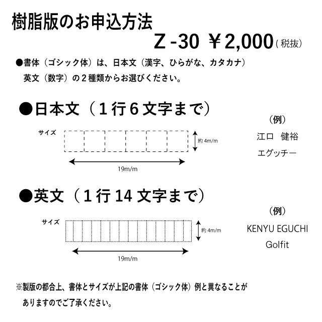 【特注名入れ樹脂版】ライト(LITE)Z-30 マイボールPADプリンター専用 名入れ樹脂版ゴルフボールにプリント 2