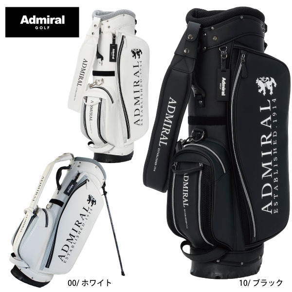 ※ ネームプレートの刻印は承っておりません。 スタンドカバー付きのスタンドキャディバッグ。 マット合皮にメッシュ生地をポイント使いし、シンプルながら異素材の組み合わせがアクセントになるデザイン。 ロゴは刺繍で高級感を演出。 前ポケットはダブルファスナーで間口が広く、片手でのアクセスが可能。 前胴部にはグローブテープを装備。 口枠9型、5分割、セパレーター3分割。 [素材] 合成皮革(ポリウレタン) [サイズ] 型：9型 対応長さ：46インチ対応 口枠：5分割 重さ：3.7kg ※モニターの違い、撮影時の光線の具合により、実際の商品と若干色味が違う場合がございます ⇒アドミラルのほかの商品を見る 。 メーカー希望小売価格はメーカー商品タグに基づいて掲載しています。