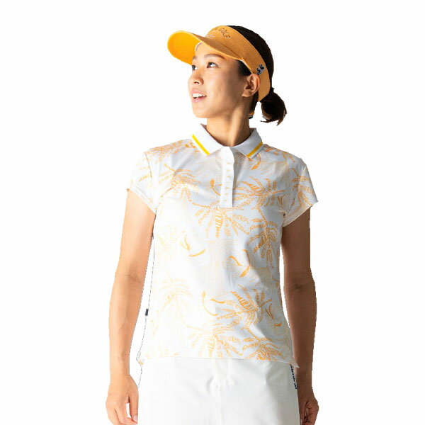 セール 30%OFF アドミラルゴルフ レディース リーフ柄 半袖ポロシャツ ADLA232 吸水速乾 ストレッチ UV 大きいサイズ有 ボタニカル柄 admiral golf レディース ゴルフ ウェア ゴルフシャツ ショートスリーブ