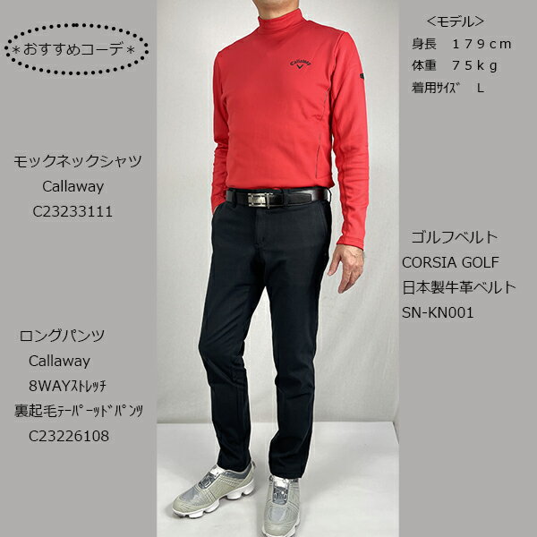 【ネコポス対象】セール ゴルフウェア 裏起毛 ダブルニット 長袖シャツ 長袖モック...