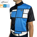 10%OFF ゴルフウェア ゴルフシャツ 半袖シャツ モックネックシャツ エフィカス 2402-3845 メンズ 幾何学柄モックネック ストレッチ 接触冷感 吸...