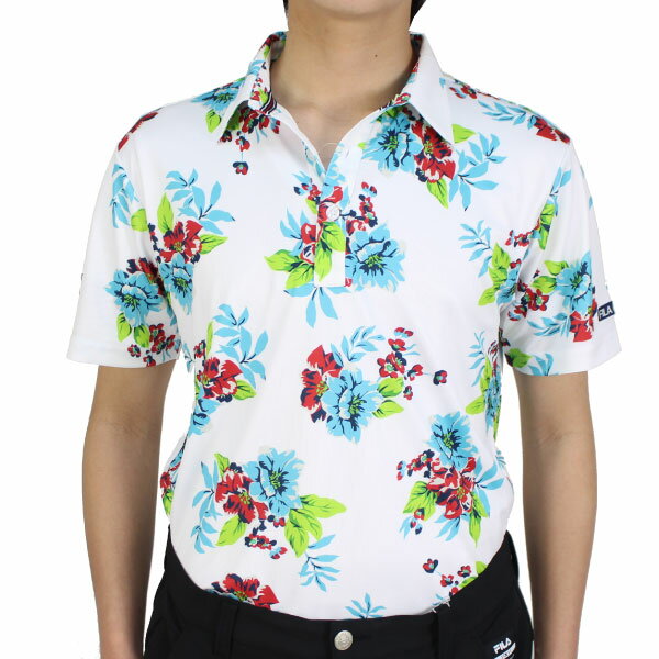 セール フィラゴルフ メンズ ボタニカル柄 半袖ポロシャツ 742608 吸汗速乾 UV 大きいサイズ有 ストレッチ 遮熱性 涼しい素材 伸縮性 接触冷感 クール FILA GOL F花柄 ゴルフシャツ メンズ半袖シャツ