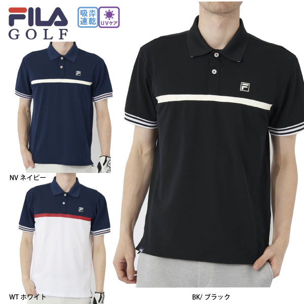 ゴルフウエア ゴルフシャツ 半袖シャツ フィラゴルフ 743605 メンズ 大きいサイズ有 半袖ポロ UVカット 吸汗速乾
