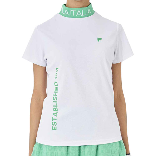 【ネコポス対象】セール フィラゴルフ 衿リブモックネックシャツ レディース 753664 吸汗速乾 UVカット 接触冷感 ゴルフウエア 半袖モックネック FILA GOLF