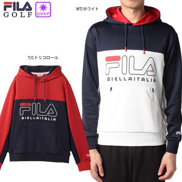 セール ゴルフウェア パーカー フィラゴルフ 783460 メンズ 23秋冬 大きいサイズ有 UVケア FILA GOLF スウェットパーカー