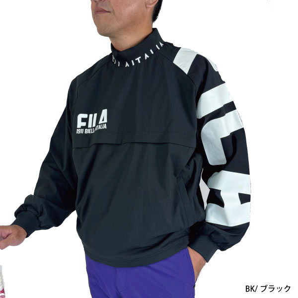 セール フィラゴルフ ゴルフウェア ゴルフブルゾン アシンメトリーカラープルオーバー フィラゴルフ 785262 メンズ 大きいサイズ有 ストレッチ 撥水 FILA GOLF