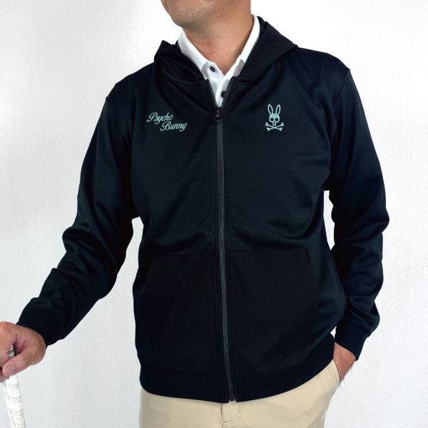 ゴルフウェア ゴルフパーカー モダングラフィック 3レイヤースムースジップパーカ サイコバニー GF645 メンズ 25秋冬 フーディー アウター Psycho Bunny