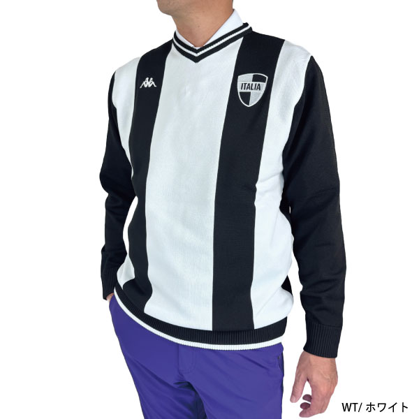 ゴルフウェア ゴルフセーター Vネックセーター Kappa カッパ 635702 メンズ 25秋冬 ニット 大きいサイズ有