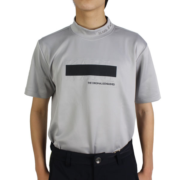 【ネコポス対象】セール カールカナイゴルフ メンズ ドライ メッシュ ハイネック 半袖Tシャツ 222KG1001 吸水速乾 ストレッチ 大きいサイズ有 Karl Kani GOLF ゴルフウェア ゴルフシャツ