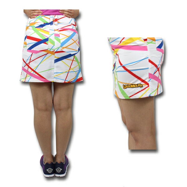 60%OFF セール ネコポス ゴルフウェア レディススカート ラウドマウス 768-357-117 STIX White ゴルフウェア ゴルフスカート ストレッチスカート ストレッチ 吸水速乾 吸汗速乾 LOUDMOUTH