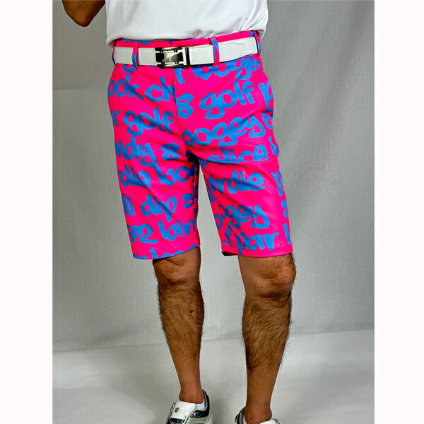 セール ゴルフウェア ゴルフパンツ ショートパンツ ラウドマウス 764305-398 メンズ 吸汗速乾 UVカット ストレッチ 大きいサイズ有 Big Words Neon ビッグワーズネオン