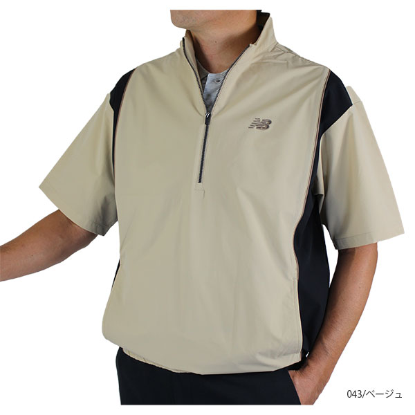 ゴルフウェア 半袖ブルゾン ニューバランス 012-5221002 メンズ 25秋冬 大きいサイズ有 ハーフスリーブ スタンドジップ ストレッチ 撥水 newbalance GOLF