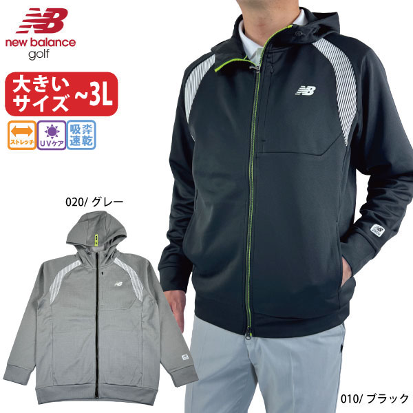 樂天商城 - ゴルフウェア ゴルフパーカー スウェット フルジップ フーディー ニューバランス 012-6162001 メンズ 26春夏 大きいサイズ有 〜3L ストレッチ UV 吸水速乾 newbalance GOLF