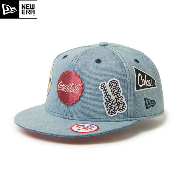 ゴルフキャップ 帽子 ニューエラ 15154801 26秋冬 9FIFTY Coca-Cola コカ・コーラ ウォッシュドデニム ユニセックス スナップバック NEWERA